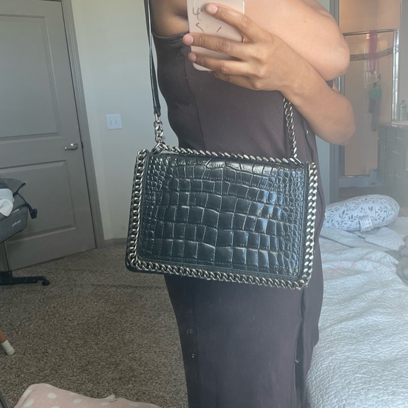 Zara quilted croc and leather shoulder bag - Picture 7 of 14